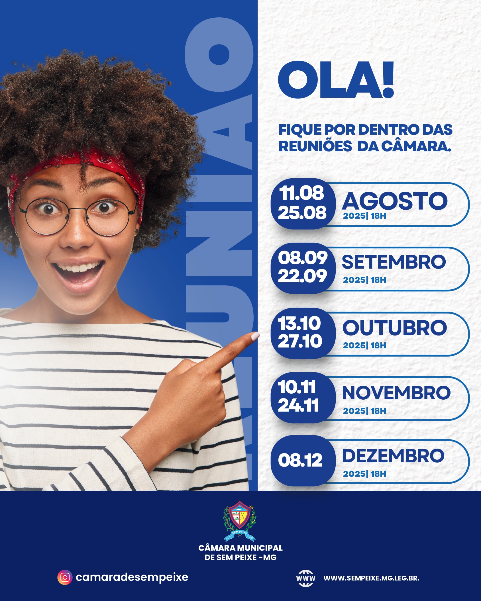 Calendário de reuniões dos meses
