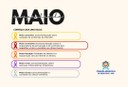 MAIO AMARELO, VERMELHO, LARANJA, ROXO E CINZA